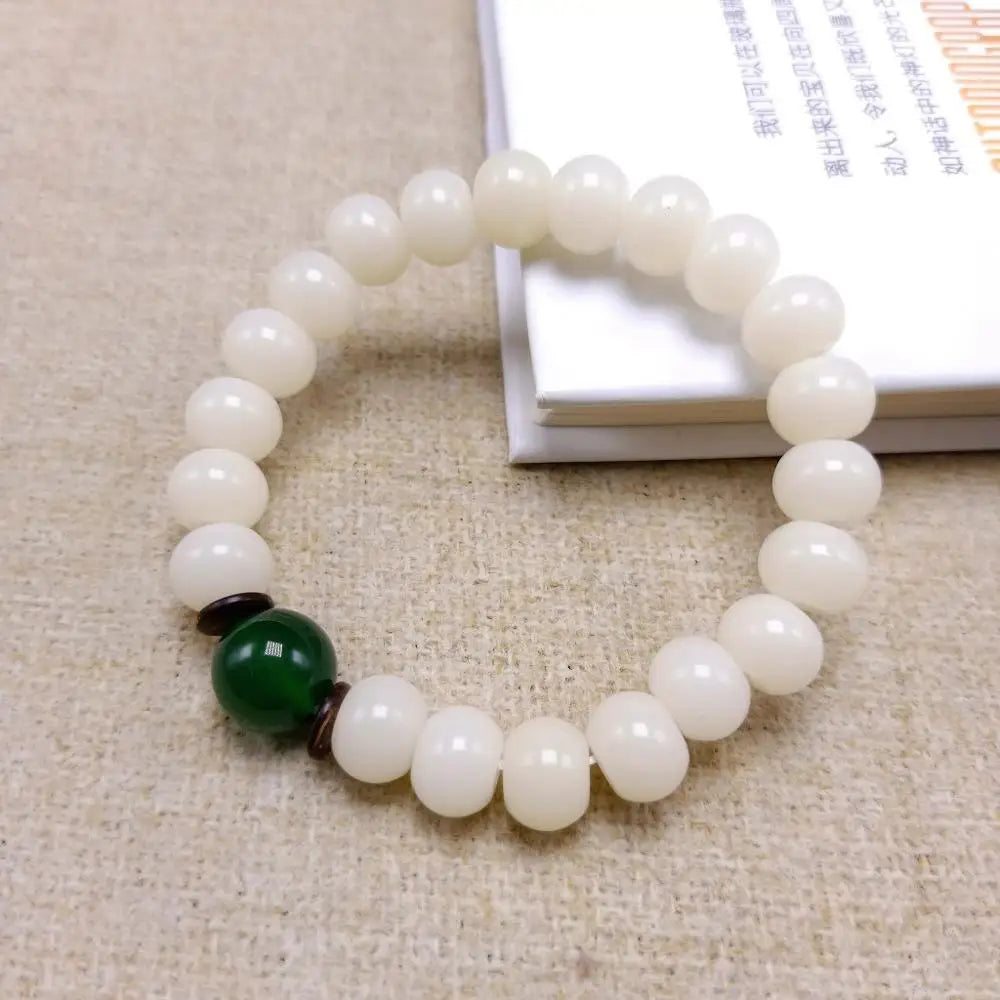 Natural Branco Bodhi Raiz Pulseira de Contas para Mulheres, Lotus Mala, Oração de Cura, Jóias, Design Original, 108