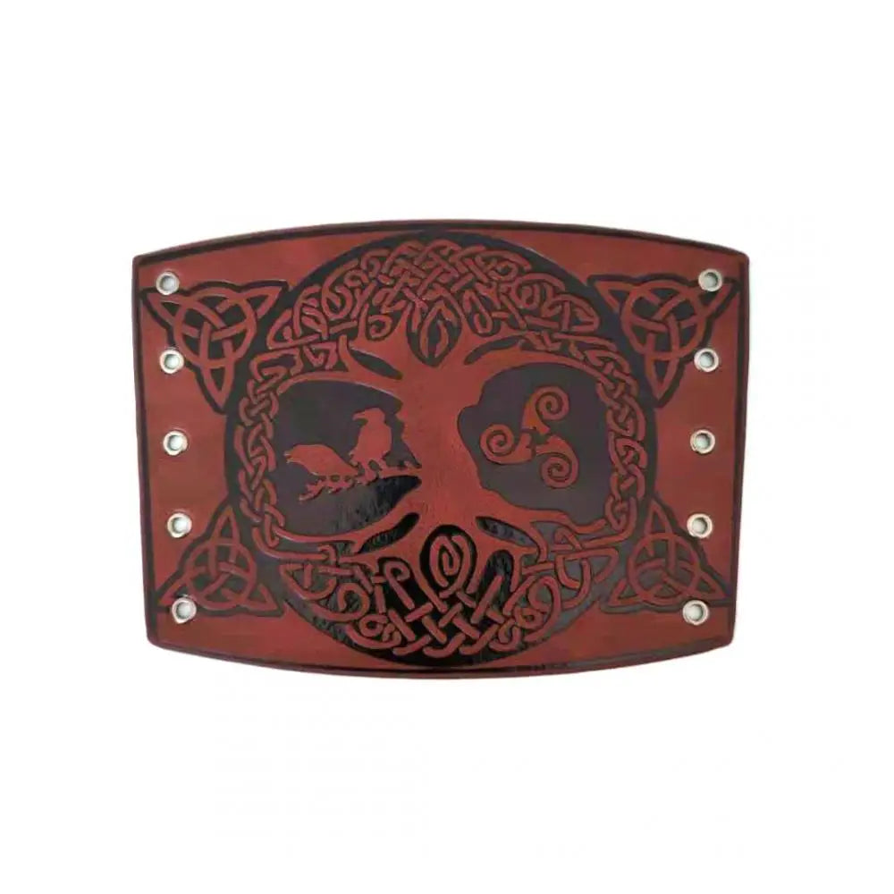 Toten design nórdico viking odin árvore da vida pulseiras para o homem equitação engrenagem protetora em relevo ampla pulseira de couro punk jóias