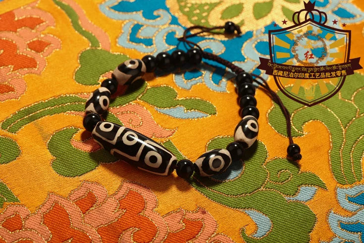 Alta qualidade Tibet Dzi Esferas Pulseira Pedra Natural Fengshui 9 olhos e 3 Olhos Beads New Design Contas Pulseira Livre grátis