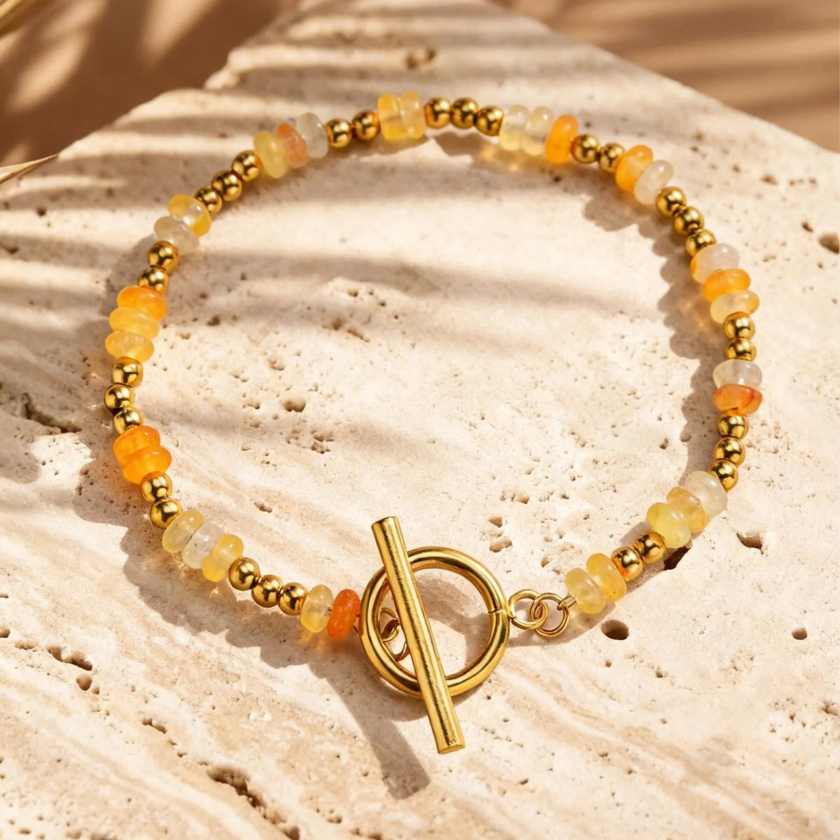 Pulseira de Corrente com Fechos OT e Contas Espaçadoras Pequenas de Pedra Natural Vnox para Mulheres, Pulseiras de Ametistas, Malaquita e Aventurina Verde