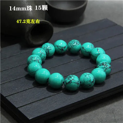 Pulseira turquesa natural mala contas 108 colar suéter corrente verde turquesa pedra multicamadas borla charme pulseiras pulseiras