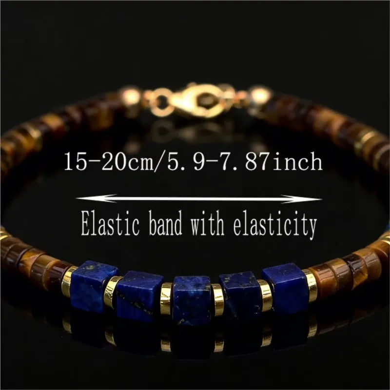 Pulsera de lapislázuli y ojo de tigre