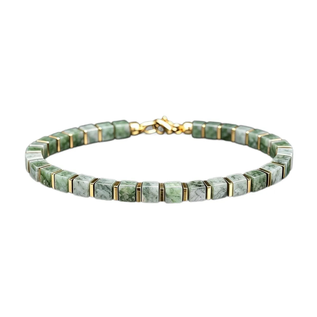 Pulseira de dinheiro com contas quadradas de pedra Dongling, estilo casual, atrai riqueza, abundância e prosperidade, joia artesanal de pedra natural, amiga da pele, adequada para uso diário.