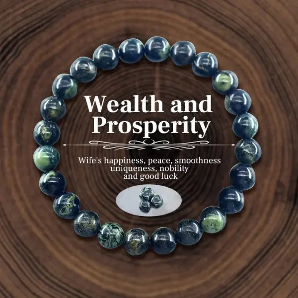 Pulsera Azul Interior · Cuentas de Piedra