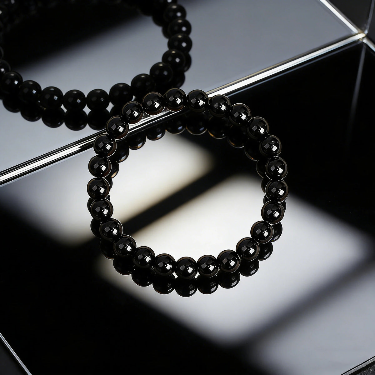 Pulsera Medianoche · Cuentas Pulidas
