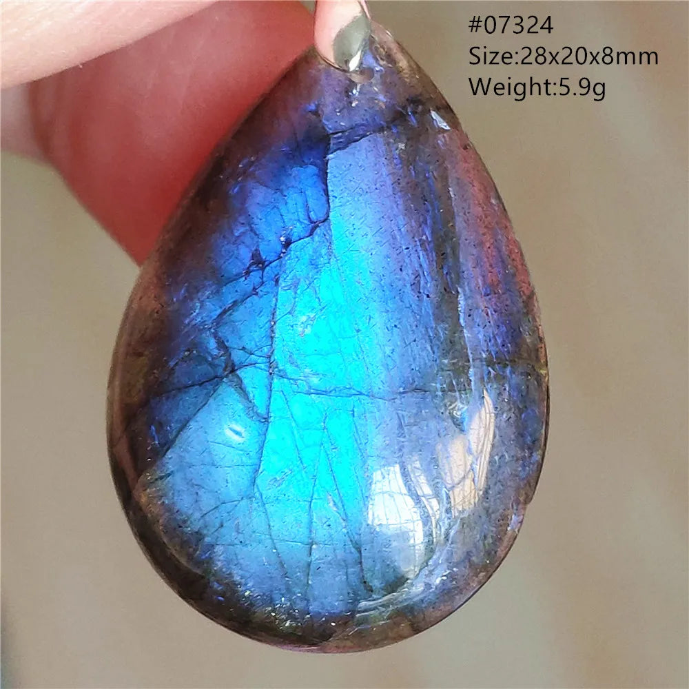 Colgante ovalado de labradorita azul