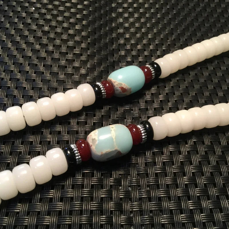 108 branco bodhi raiz contas pulseira lótus mala colar budista oração Strand pulseiras para mulheres buda meditação presente 9x6mm