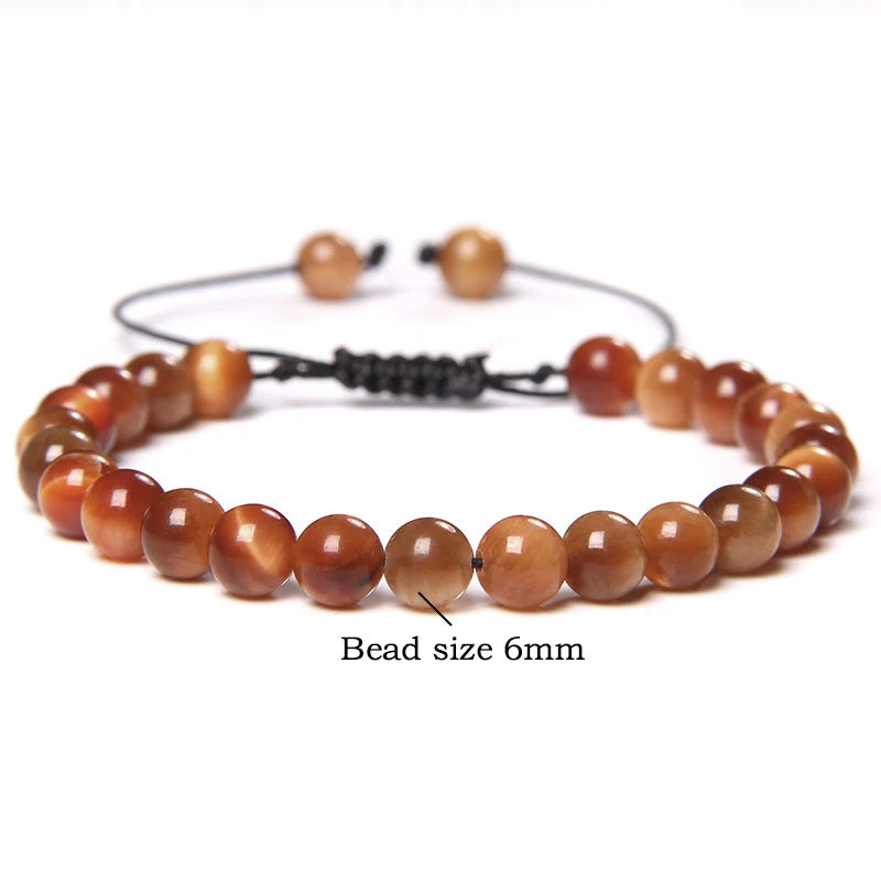 Pulsera trenzada de ojo de tigre azul