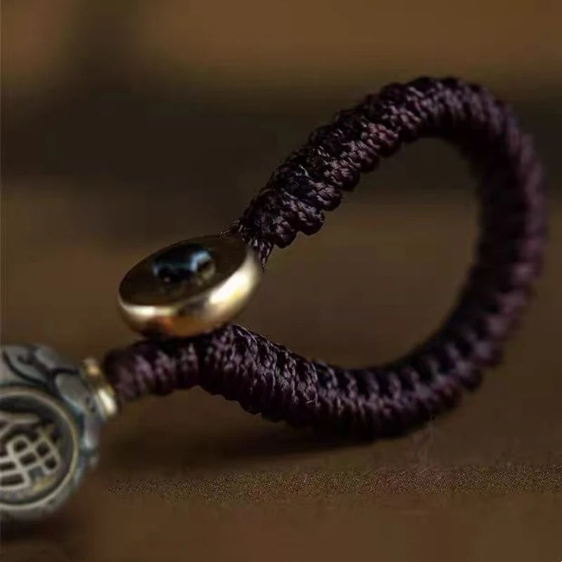 Pingente de cilindro de sutra mantra giratório de seis caracteres estilo antigo tibetano, lembrança de bronze, amuleto, presente, item budista