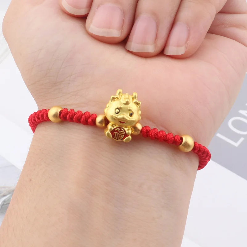 Pulsera Carmesí · Cuentas y Colgante