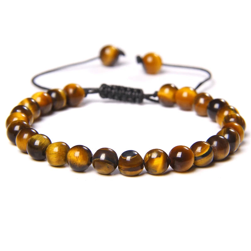Pulsera trenzada de ojo de tigre azul