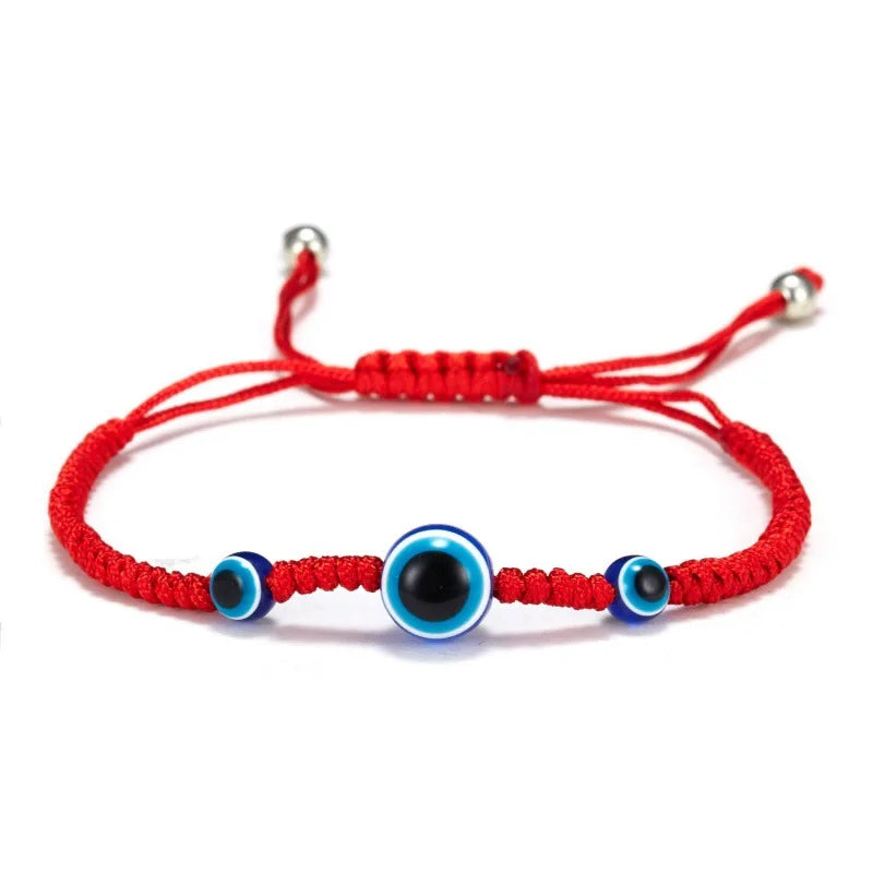 Corda vermelha hamsa mão nazar turco redondo mau olhado macrame pulseira feminina moda kaballah corda da sorte artesanal jóias presente