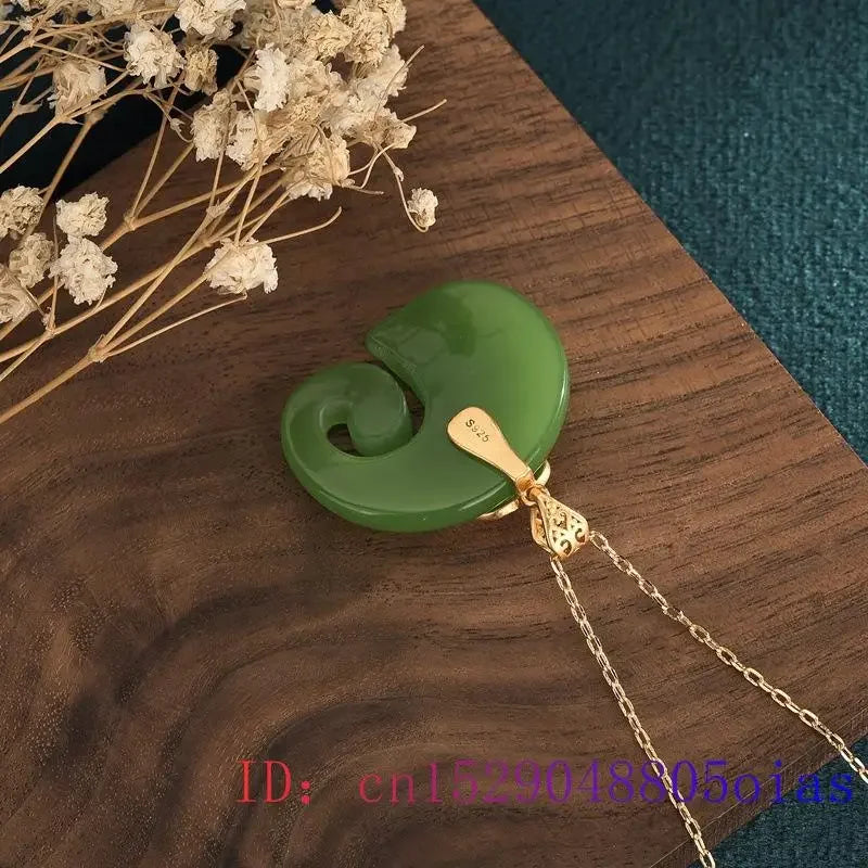 Verde jade elefante pingente pedra preciosa amuleto calcedônia chinês presentes femininos natural sorte charme colar jóias moda