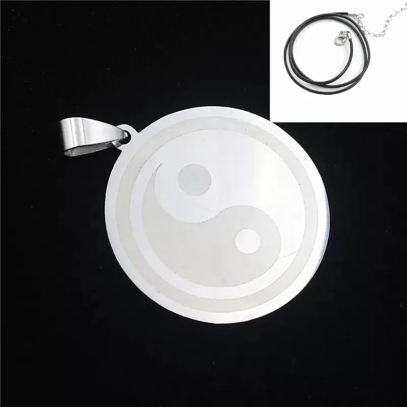 1 peça retro tai chi yin-yang bagua logotipo pingente colar para homens e mulheres casal presente acessório