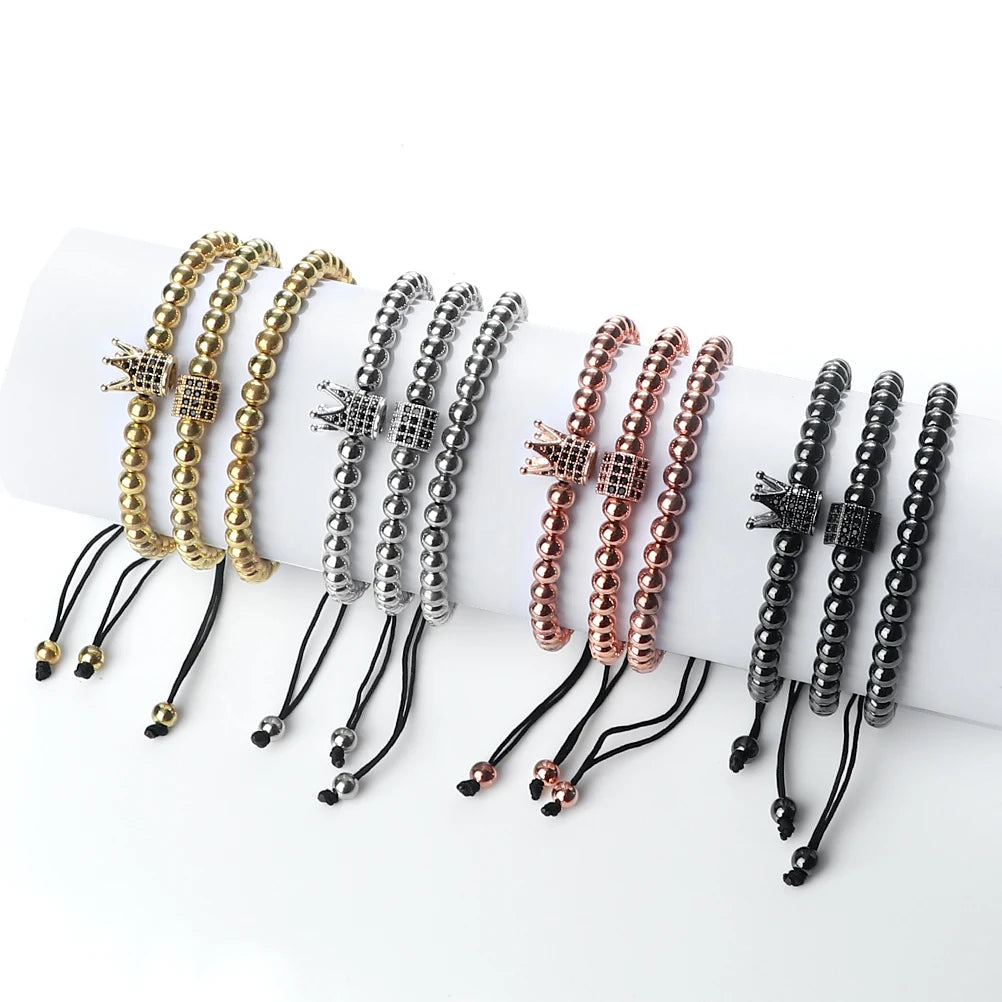 Pulseiras de cobre para homens e mulheres, Pulseiras budistas tibetanas artesanais, Amizade, Casais Moda, Jóias Presente, 3 peças por conjunto