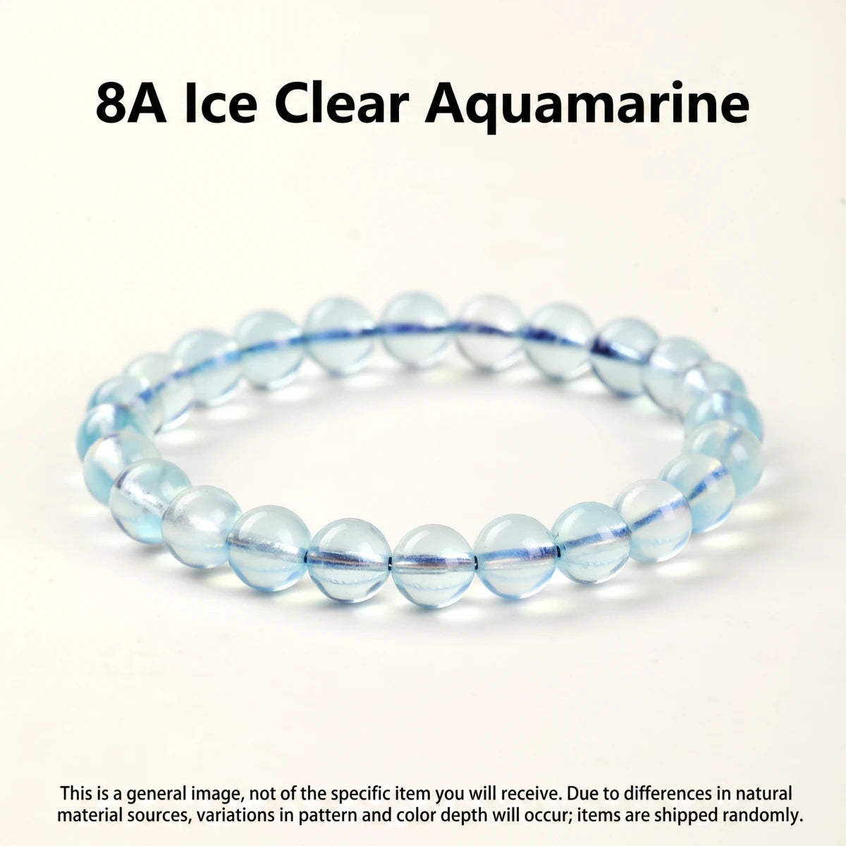Pulsera de aguamarina de 8 mm
