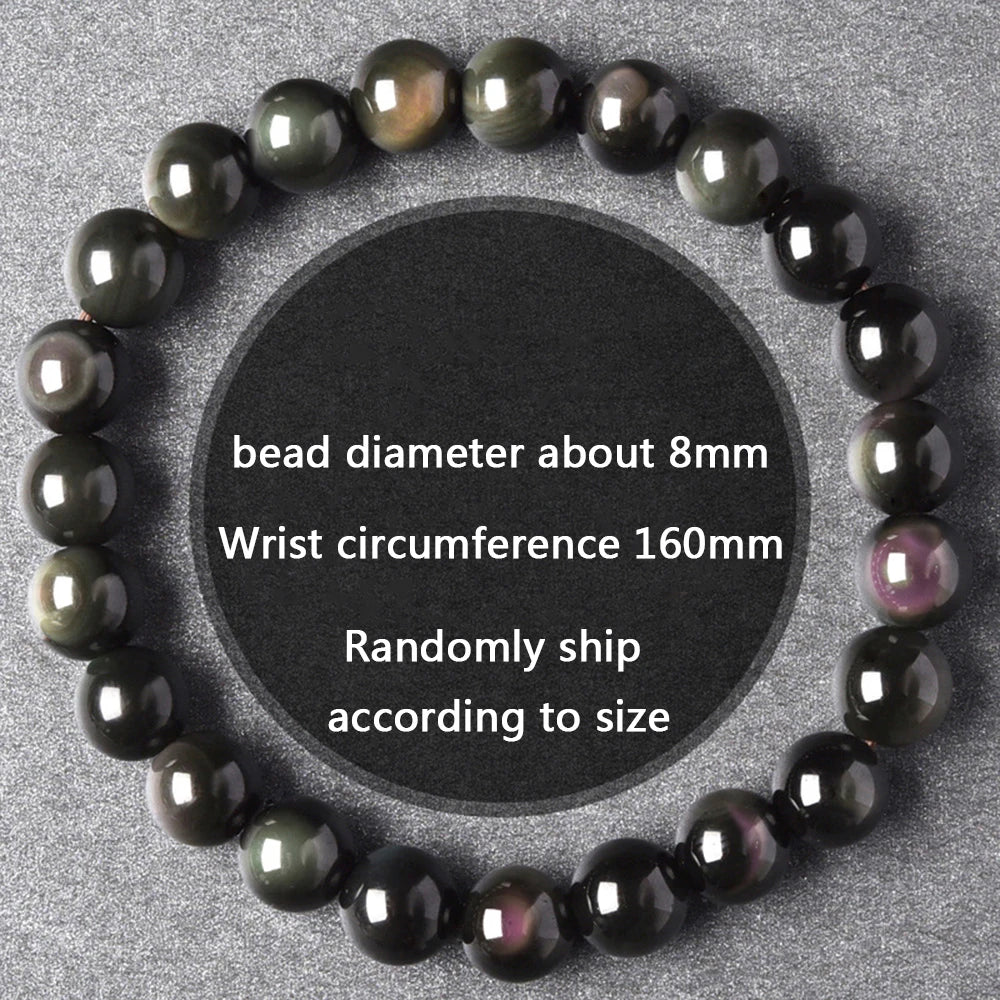 Pulsera budista de obsidiana arcoíris
