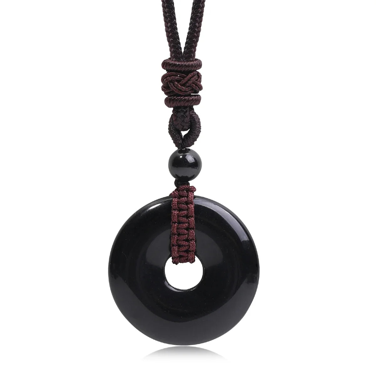 Pedra natural ametista olho de tigre colar pingente moda masculina e feminina colar paz nó chinês colar presente