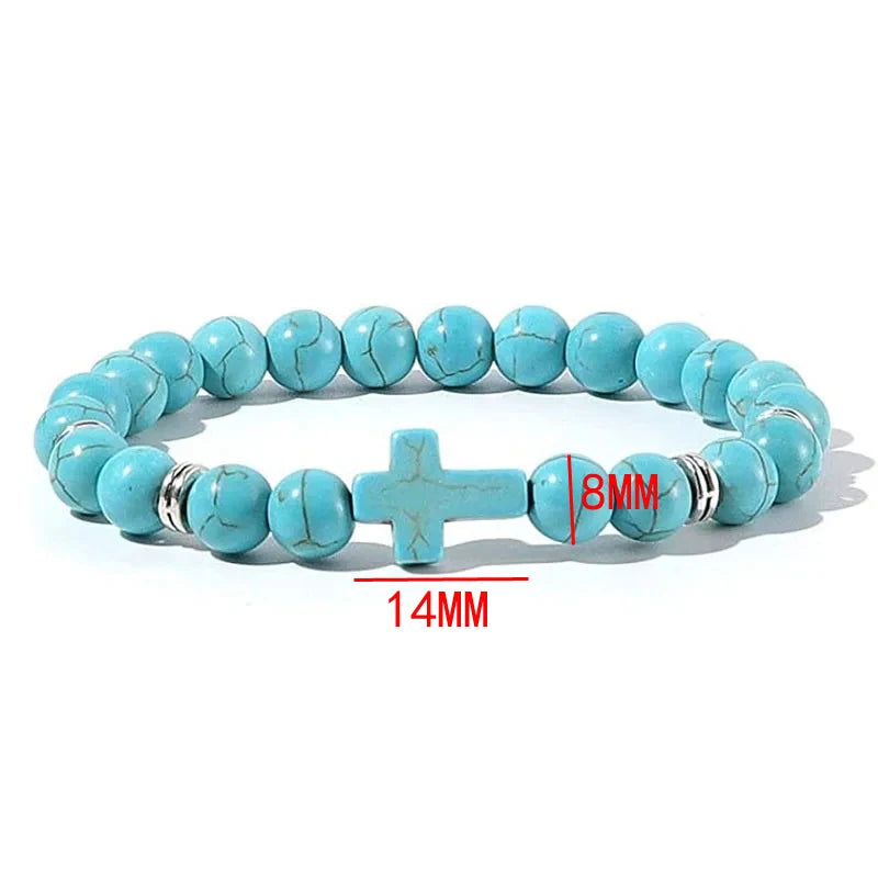Pulsera Fe · Cuentas con Cruz