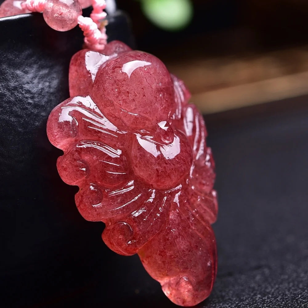 1 peça de pingente de quartzo natural em formato de raposa, polido, para reiki, cristal de cura, joia, presente, decoração de rocha.