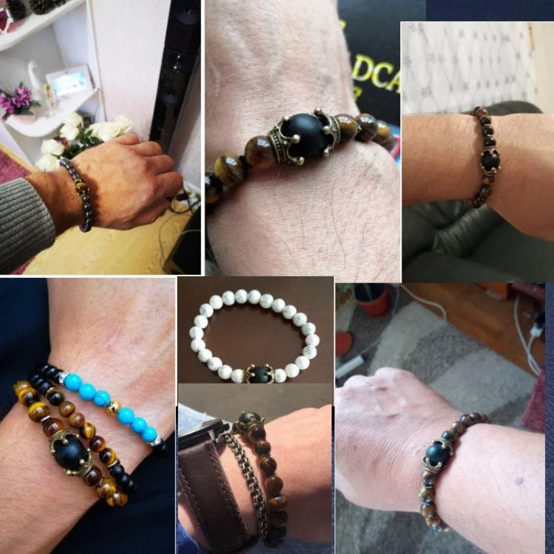 Pulsera de corona con piedras de colores