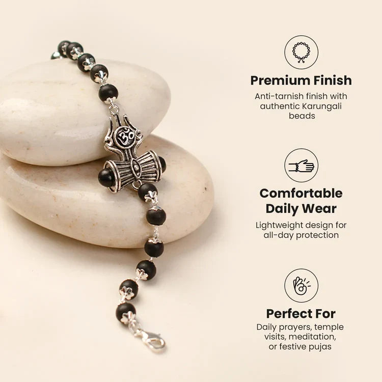 Om Trishul Damru Karungali Bracelet
