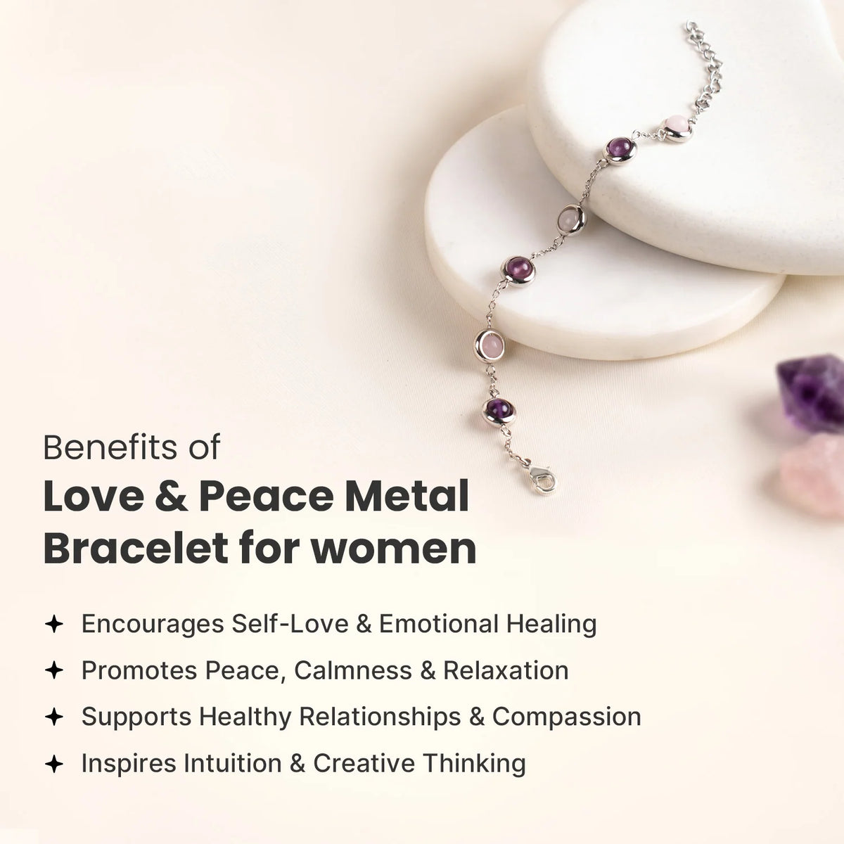 Love & Peace Metal Bracelet
