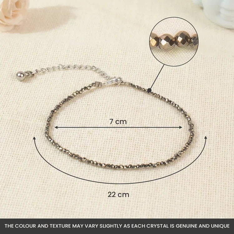 Raw Pyrite Anklet + Free Dhan Yog Chips Bracelet