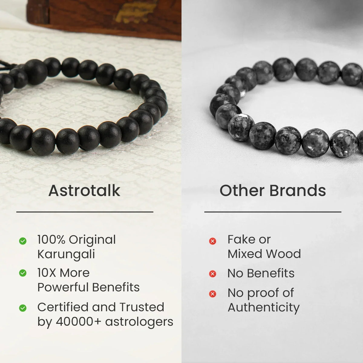 Karungali Malai Bracelet 8mm with Govt. Certification
