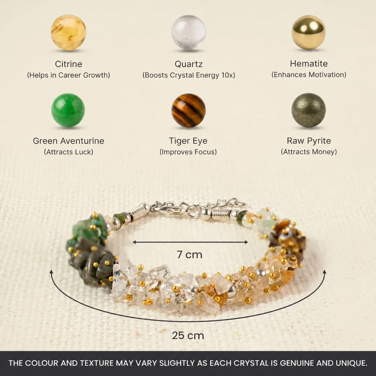 Raw Pyrite Anklet + Free Dhan Yog Chips Bracelet