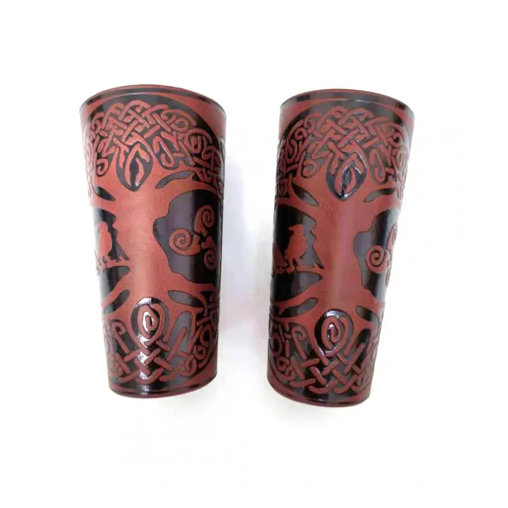 Toten design nórdico viking odin árvore da vida pulseiras para o homem equitação engrenagem protetora em relevo ampla pulseira de couro punk jóias