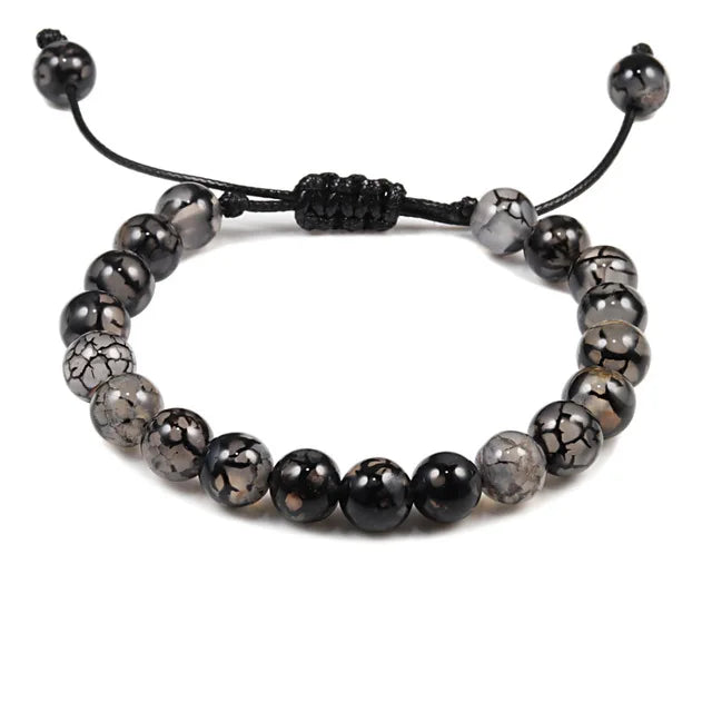 Clássico Black Volcanic Lava Stone Beads Pulseiras para homens, Natural Onyx Tiger Eye Pulseiras, Yoga Meditação Jóias, 6mm, 8mm