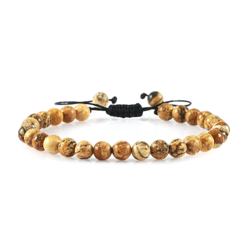 Clássico Black Volcanic Lava Stone Beads Pulseiras para homens, Natural Onyx Tiger Eye Pulseiras, Yoga Meditação Jóias, 6mm, 8mm