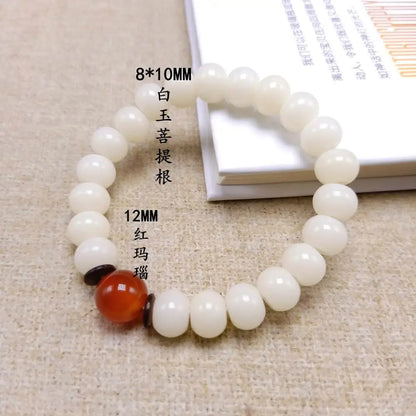 Natural Branco Bodhi Raiz Pulseira de Contas para Mulheres, Lotus Mala, Oração de Cura, Jóias, Design Original, 108