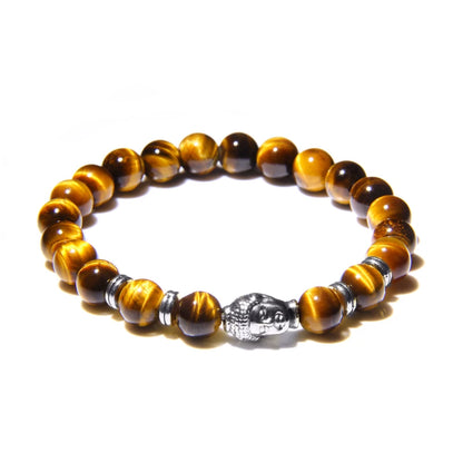 Aaaaa azul real tigre olho pulseira masculina contas de pedra natural buda estiramento charme pulseiras para mulheres moda masculina jóias 2020