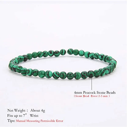 Pulsera Verde Profundo · Cuentas Veteadas