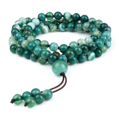 9 Estilos de Pulseiras Mala com 108 Contas para Homens, Colares de Oração com Contas de Pedra Natural de 6mm, Braceletes para Mulheres, Joias Budistas Tibetanas