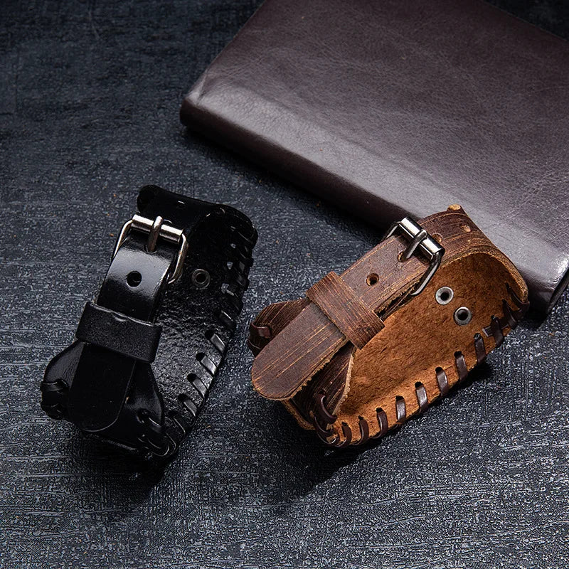 Moda árvore da vida totem viking pulseira masculina charme pulseira nova moda couro tecido acessórios festa hip hop punk jóias
