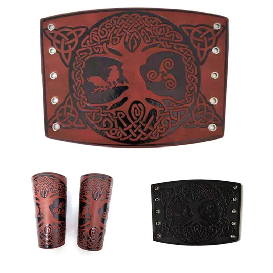 Toten design nórdico viking odin árvore da vida pulseiras para o homem equitação engrenagem protetora em relevo ampla pulseira de couro punk jóias