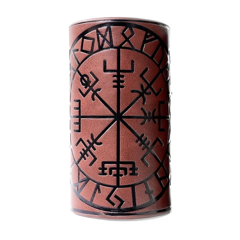 Toten design nórdico viking odin árvore da vida pulseiras para o homem equitação engrenagem protetora em relevo ampla pulseira de couro punk jóias