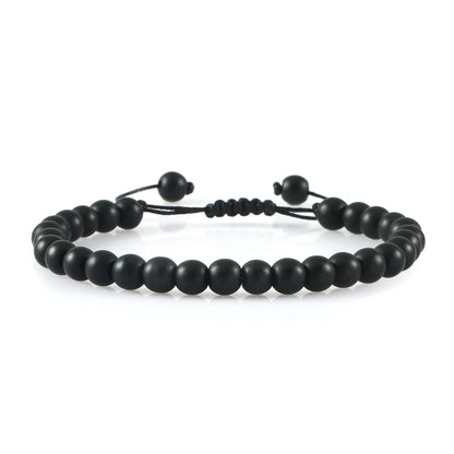 Clássico Black Volcanic Lava Stone Beads Pulseiras para homens, Natural Onyx Tiger Eye Pulseiras, Yoga Meditação Jóias, 6mm, 8mm