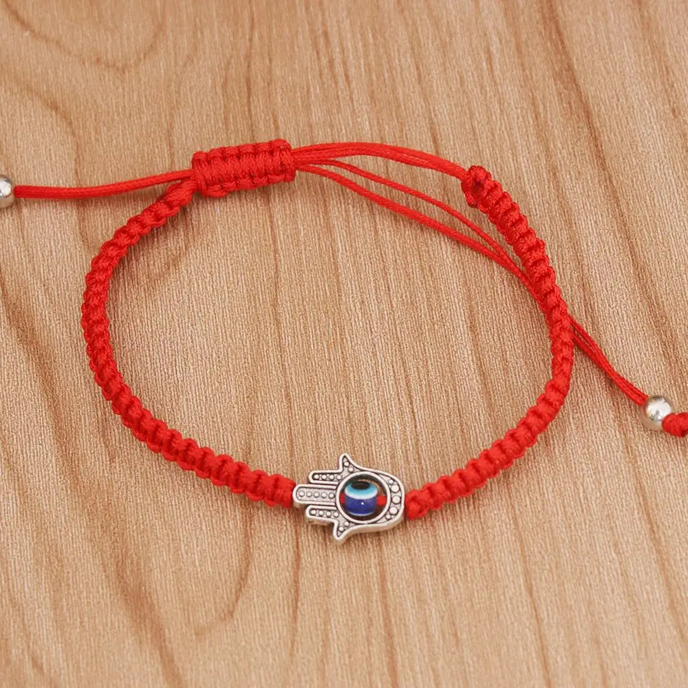 Pulsera de ojo azul y Hamsa, 17 cm