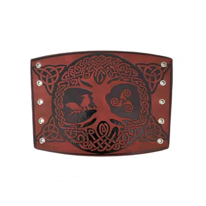 Toten design nórdico viking odin árvore da vida pulseiras para o homem equitação engrenagem protetora em relevo ampla pulseira de couro punk jóias