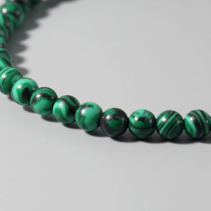 Pulsera Verde Profundo · Cuentas Veteadas