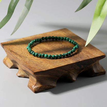 Pulsera Verde Profundo · Cuentas Veteadas