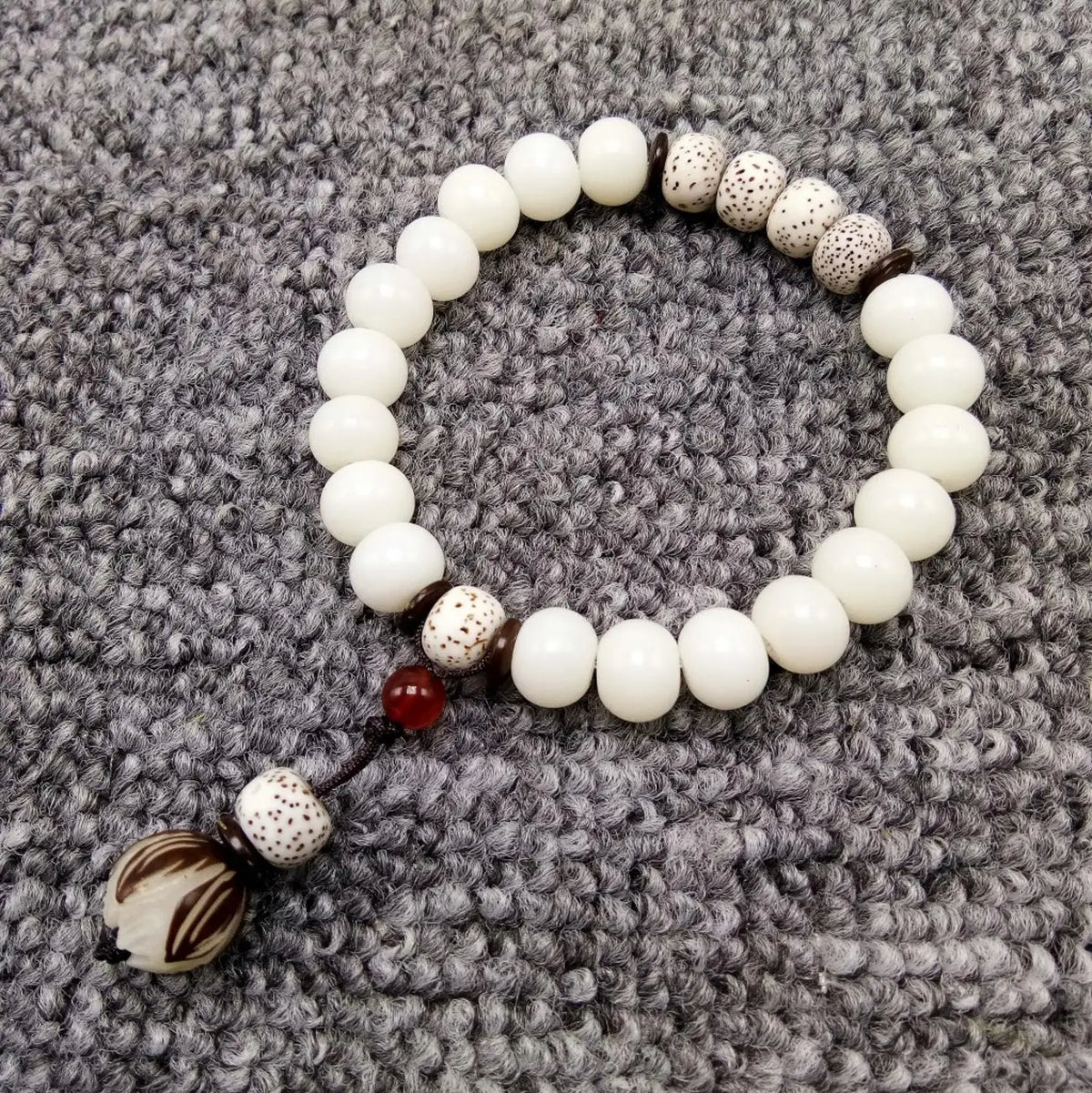 Natural Branco Bodhi Raiz Pulseira de Contas para Mulheres, Lotus Mala, Oração de Cura, Jóias, Design Original, 108