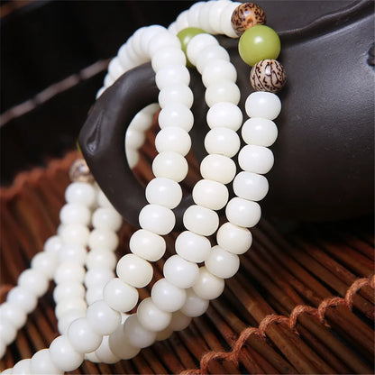 Natural Branco Bodhi Raiz Pulseira de Contas para Mulheres, Lotus Mala, Oração de Cura, Jóias, Design Original, 108