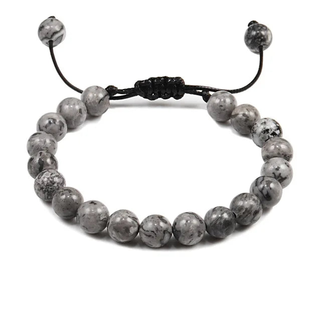 Clássico Black Volcanic Lava Stone Beads Pulseiras para homens, Natural Onyx Tiger Eye Pulseiras, Yoga Meditação Jóias, 6mm, 8mm