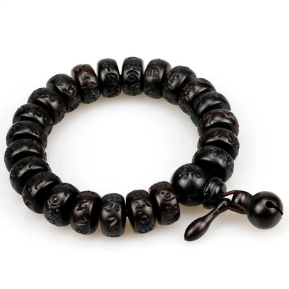 Natural de madeira tibetano budista masculino pulseira relâmpago golpe jujuba grânulos meditação homem mantra pulseira feminino yoga jóias