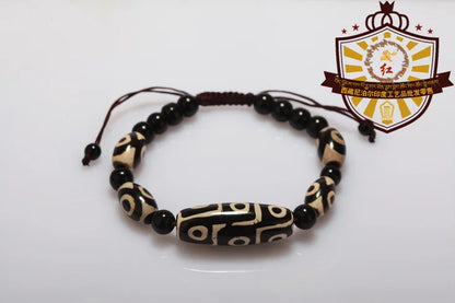 Alta qualidade Tibet Dzi Esferas Pulseira Pedra Natural Fengshui 9 olhos e 3 Olhos Beads New Design Contas Pulseira Livre grátis